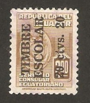 Sellos de America - Ecuador -  servicio consular, impreso timbre escolar 20c.