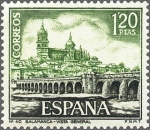 Stamps Spain -  ESPAÑA 1968 1876 Sello Nuevo Serie Turistica Vista General de Salamanca c/señal charnela