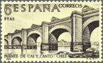 Stamps Spain -  ESPAÑA 1969 1943 Sello Nuevo Serie Forjadores de America Puente Cal y Canto Rio Mapocho c/s charnela