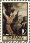 Stamps Spain -  ESPAÑA 1970 1972 Sello Nuevo Dia del Sello Luis de Morales El Divino San Francisco Asis c/s charnela