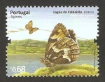 Sellos de Europa - Portugal -  lago de las azores, mariposa, satiro de las azores