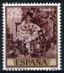 Stamps Spain -  Mariano Fortuny Marsal.Retrato.