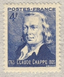 Sellos del Mundo : Europe : France : Claude Chappe (1763-1805), télégraphe optique