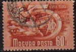 Stamps : Europe : Hungary :  HUNGRIA Magyar Posta 1950 1179 Sello 5 AÑOS PLAN WM Cooperativas de viviendas usado