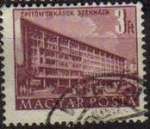 Stamps : Europe : Hungary :  Hungria 1951 Scott 967 Sello Edificios Budapest Sede central de la Construccion usado Magyar Posta M