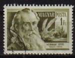 Stamps : Europe : Hungary :  HUNGRIA Magyar Posta 1954 Scott 1106 Sello Personajes Herman Otto Usado