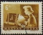 Stamps : Europe : Hungary :  Hungria 1964 Scott 1526 Sello Servicio Postal Mujer Teletipista usado M-2014 Magyar Posta Ungarn Hun