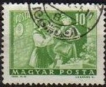 Stamps Hungary -  Hungria 1964 Scott 1528 Sello Servicio Postal Niña Pionera y Mujer con Carta usado Magyar Posta M-20