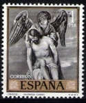 Stamps Spain -  Dia del sello. Alonso Cano. Cristo  el Angel.