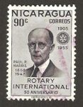 Stamps Nicaragua -  50 anivº de rotaru international, paul p. harris, abogado y fundafor de rotary
