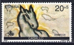 Stamps Spain -  V centenario del Descubimiento de América. Encuentro de dos Mundos.Caballo.
