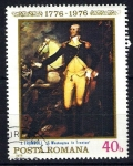Stamps : Europe : Romania :  200 Anv.º de la proclamación de la independencia en EEUU. Washington en Trenton.