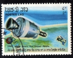 Stamps Laos -  1985 10º Aniversario vuelo Apolo Soyuz: Apolo 18