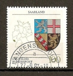 Stamps : Europe : Germany :  Escudos de Alemania. Federal  (DBP)./ Saarland.