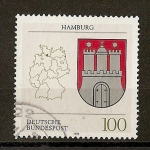 Stamps Germany -  Escudos de Alemania. Federal  (DBP)./ Hamburg.