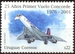 Sellos de America - Uruguay -  25 AÑOS PRIMER VUELO CONCORDE 1976-2001