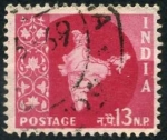Stamps : Asia : India :  Mapa de la India
