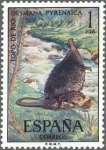 Stamps Spain -  ESPAÑA 1972 2102 Sello Nuevo Serie Fauna Hispanica Topo de Agua c/señal charnela