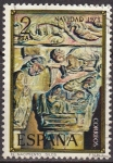 Stamps Spain -  ESPAÑA 1973 2162 Sello Navidad. Nacimiento Capitel monasterio Silos (Burgos) Usado Spain