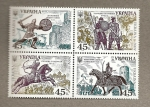 Stamps Ukraine -  Guerreros Medievales