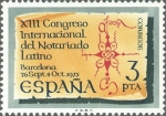 Sellos de Europa - Espa�a -  ESPAÑA 1975 2283 Sello Nuevo XIII Congreso Internacional del Notariado Spain c/señal charnela