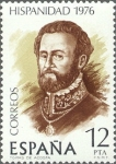 Stamps Spain -  ESPAÑA 1976 2374 Sello Nuevo Serie Hispanidad. Costa Rica Tomas de Acosta c/señal charnela