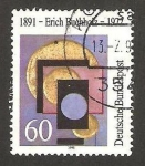 Sellos de Europa - Alemania -  Centº del nacimiento de Erich Buchhol, su  obra 3 circulos de oro y 1 azul