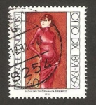 Stamps Germany -  1404 - Centº del pintor Otto Dix, Retrato de Anita Berber