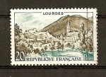 Stamps : Europe : France :  Lourdes./ Valor modificado.