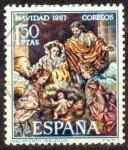 Sellos del Mundo : Europe : Spain : NAVIDAD 1967 NACIMIENTO SALZILLO