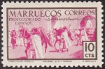 Stamps : Africa : Morocco :  Protectorado español **. Caballos de respeto