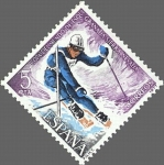 Stamps Spain -  ESPAÑA 1977 2408 Sello Nuevo Copa del Mundo de Esquí c/señal charnela