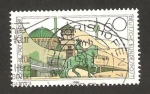 Stamps Germany -  1201 - 700 anivº de la villa de Dusseldorf, estatua y monumentos típicos