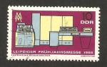 Stamps Germany -  feria de la  primavera en leipzig, calculadora electronica