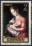 Stamps Spain -  Dia del Sello. Luis de Morales(El Divino). La Virgen con el Niño.