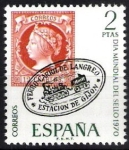 Stamps Spain -  Dia mundial del sello. Matasello del F.C.  Langreo-Gijón