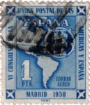 Stamps Spain -  VI congreso de la unión postal de las américas y España
