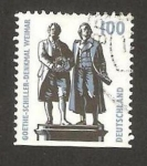 Sellos de Europa - Alemania -  1771 - monumento de goethe y schiller en weimar