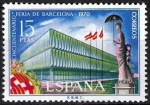 Stamps Spain -  Cincuentenario de la Feria de Barcelona. Palacio del Cincuentenario.