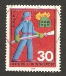 Stamps Germany -  ayudantes voluntarios, bombero