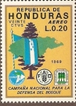 Stamps America - Honduras -  EMBLEMA,  MAPA  Y  BANDERA  DE  HONDURAS