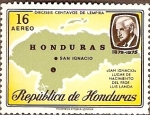 Stamps Honduras -  MAPA  DE  HONDURAS  Y  PROFESOR  LUIS  LANDA