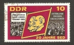 Stamps Germany -  20 anivº del partido socialista unificado  aleman, lenin y marx