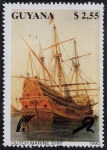 Stamps : America : Guyana :  Barcos