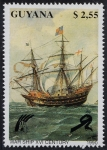 Stamps : America : Guyana :  Barcos