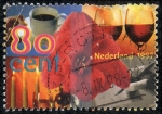 Stamps : Europe : Netherlands :  Flor, vino, cafe, velas, escritura