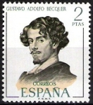 Stamps Spain -  Literatos españoles. Gustavo Adolfo Béquer.