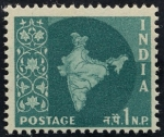 Stamps : Asia : India :  Mapa