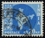 Stamps : Asia : India :  Mapa