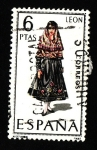 Stamps Spain -  Traje Tipico  (LEON)